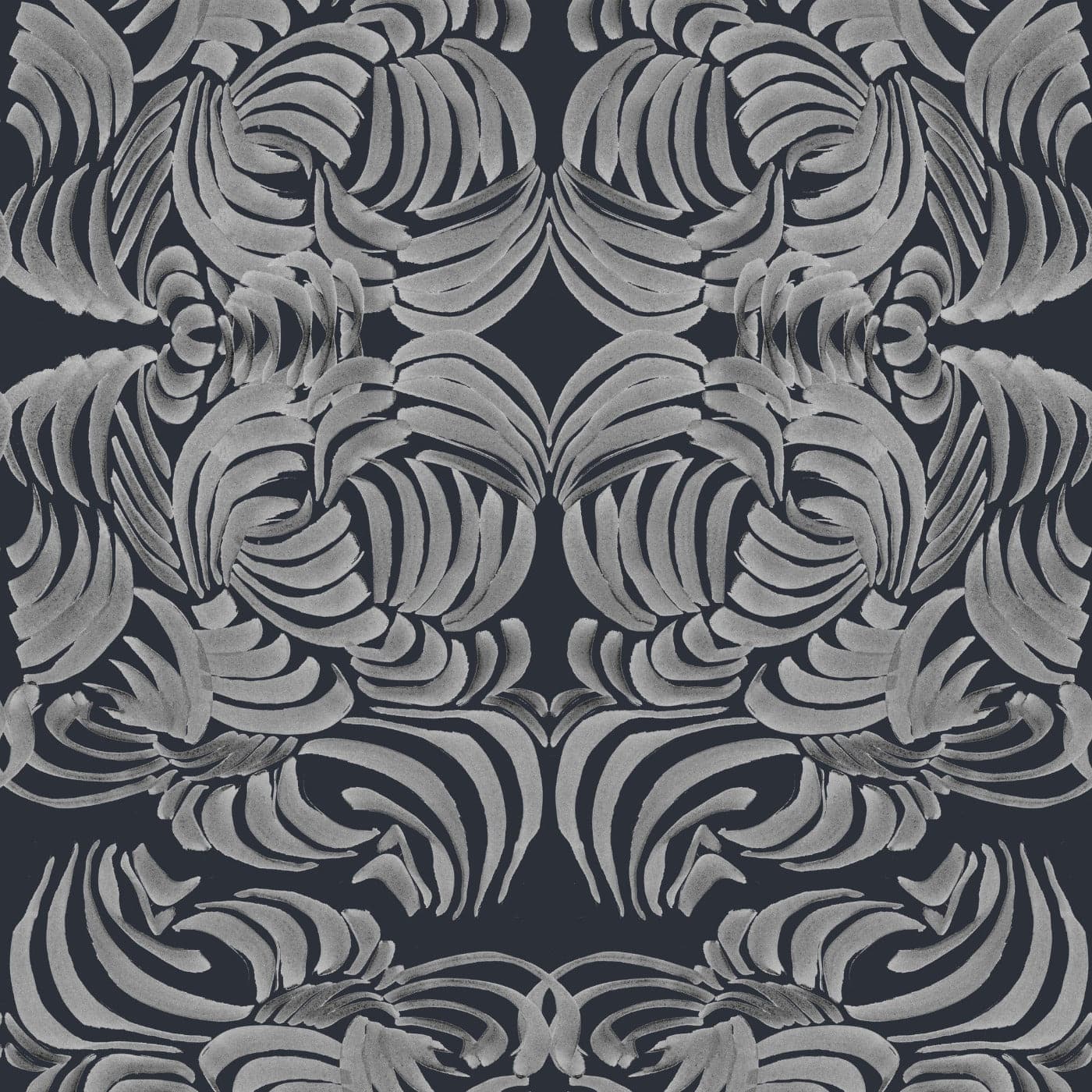 Flora Wallpaper-Mitchell Black-MITCHB-WCAB418-PM-10-Wall DecorPatterns Silver Night-Premium Matte Paper-Small-7-France and Son