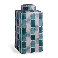 Celadon Tile Square Tea Caddy - Small-Port 68-PORT-ACAS-392-02-Decor-2-France and Son