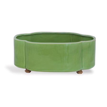 Carol Oval Planter-Port 68-PORT-ACBS-287-03-PlantersApple Green-3-France and Son