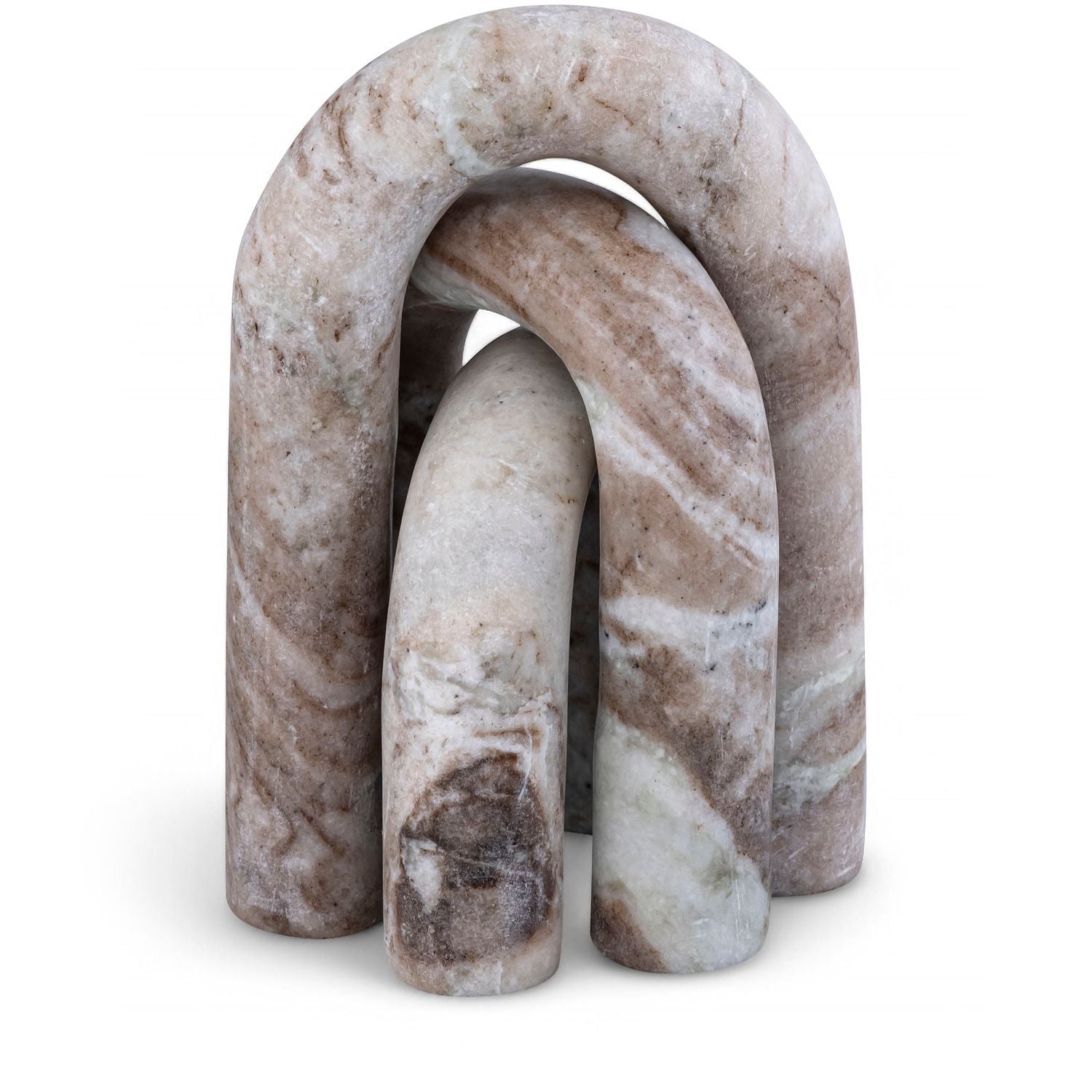 Arco Genuine Marble 3pc. Decorative Object — Brown