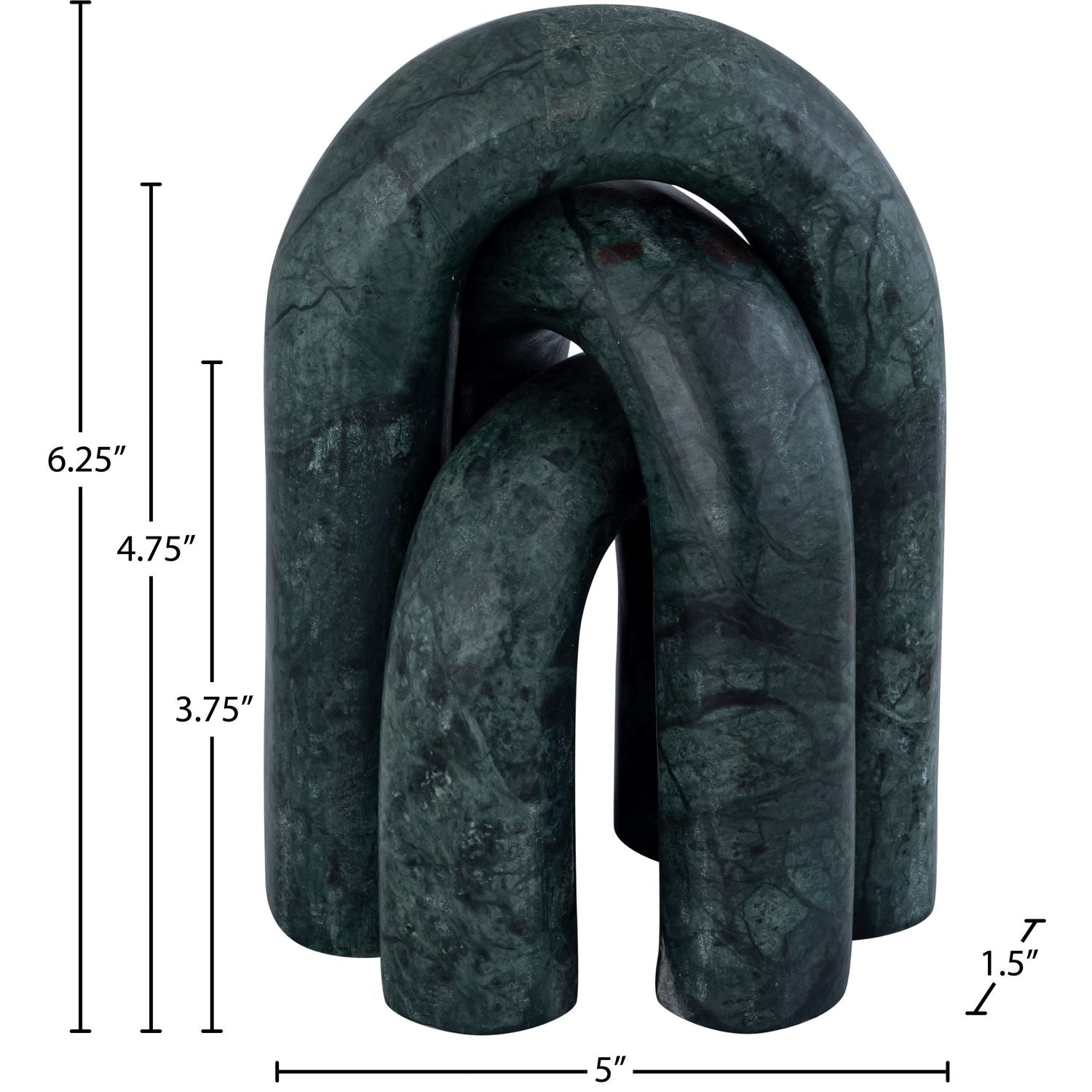 Arco Genuine Marble 3pc. Decorative Object — Green