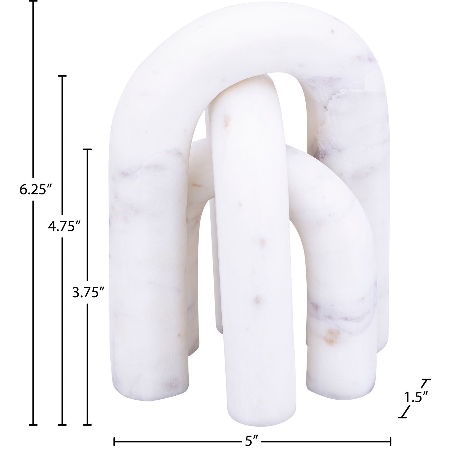 Arco Genuine Marble 3pc. Decorative Object — White