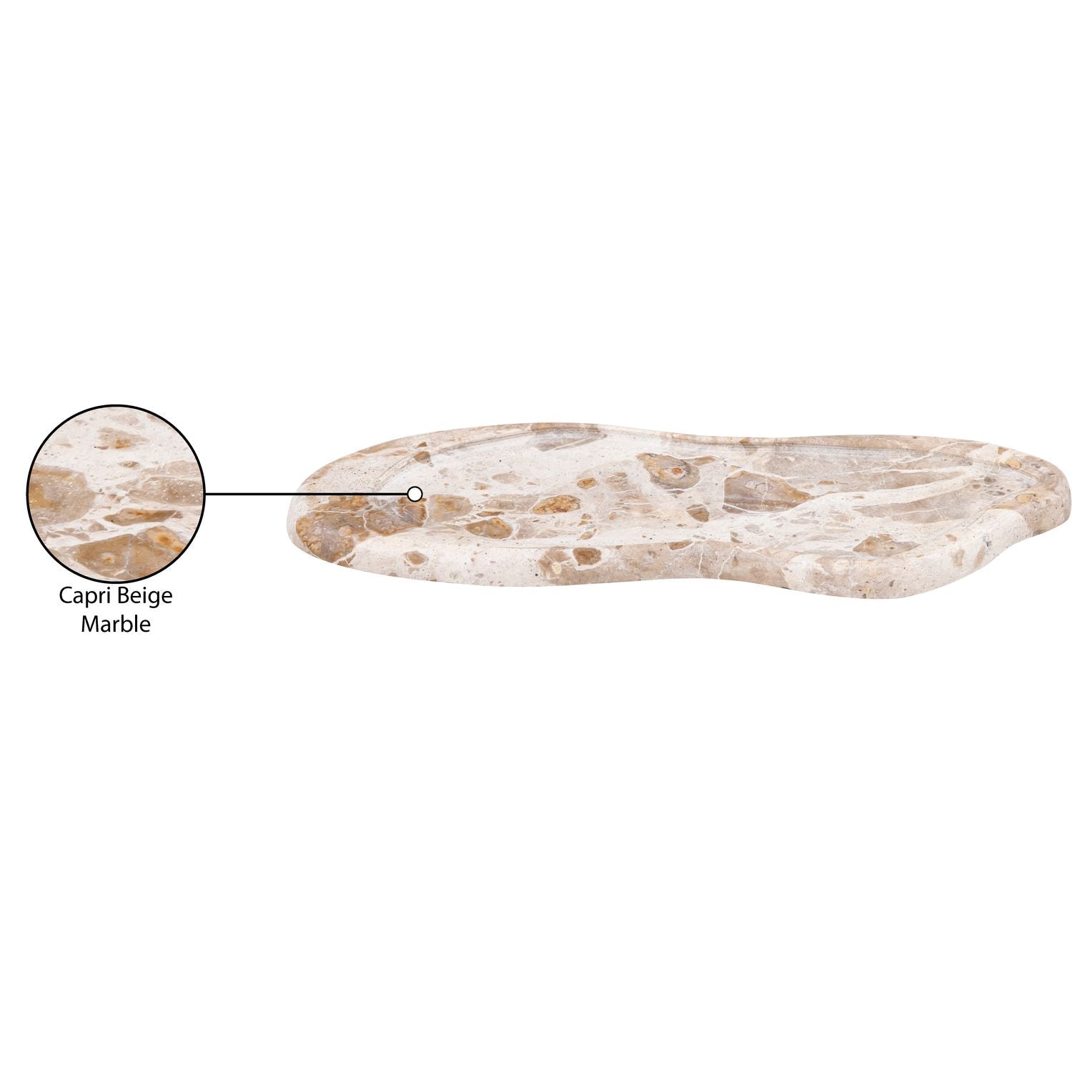 Arezzo Genuine Marble Tray — Beige