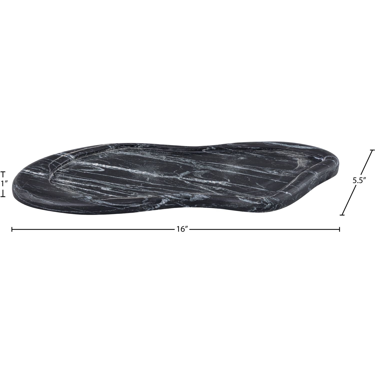 Arezzo Genuine Marble Tray — Black