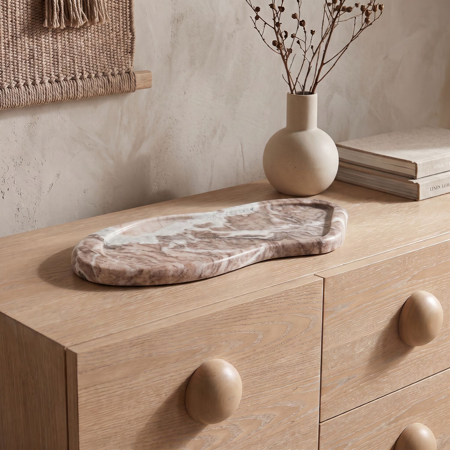 Arezzo Genuine Marble Tray — Brown