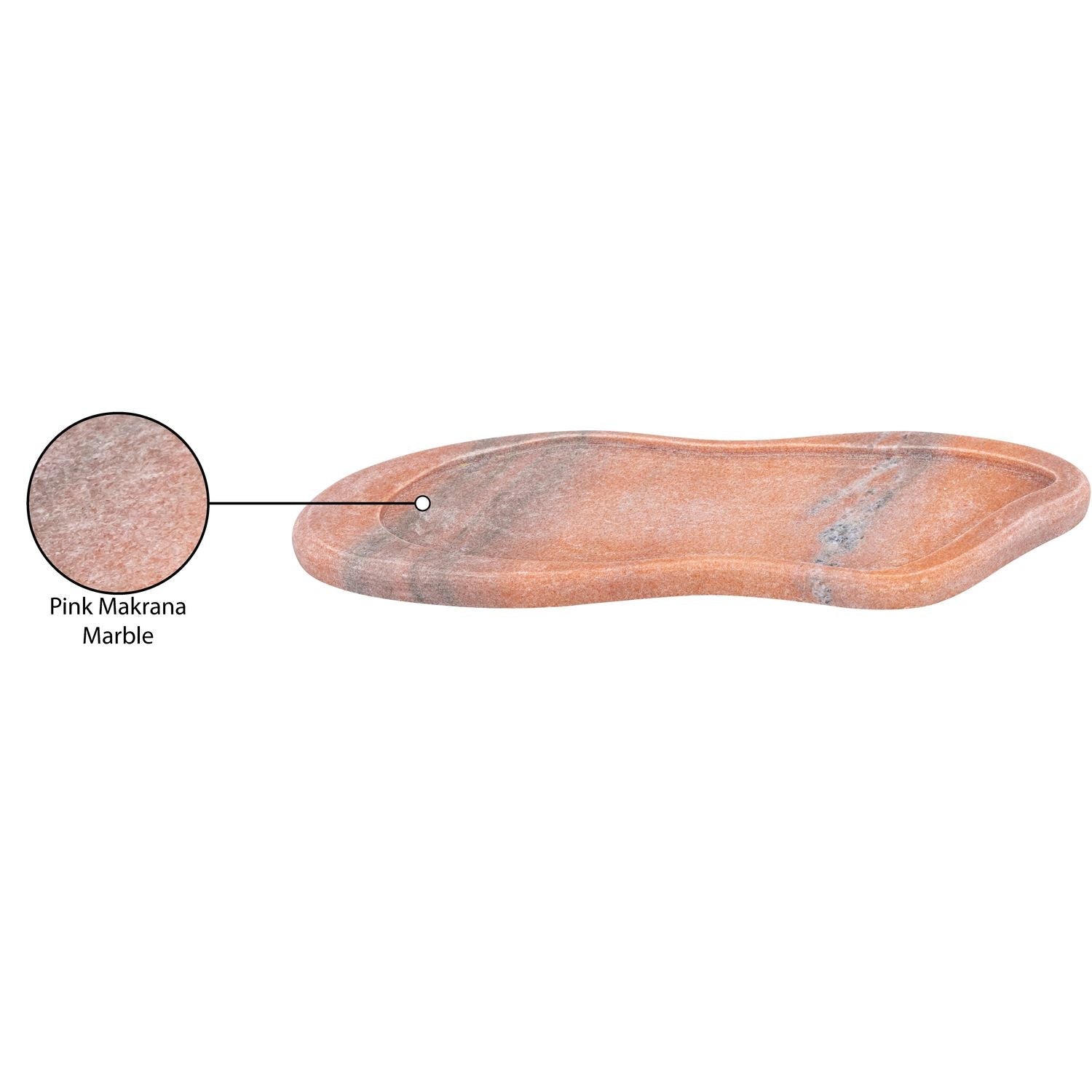 Arezzo Genuine Marble Tray — Pink