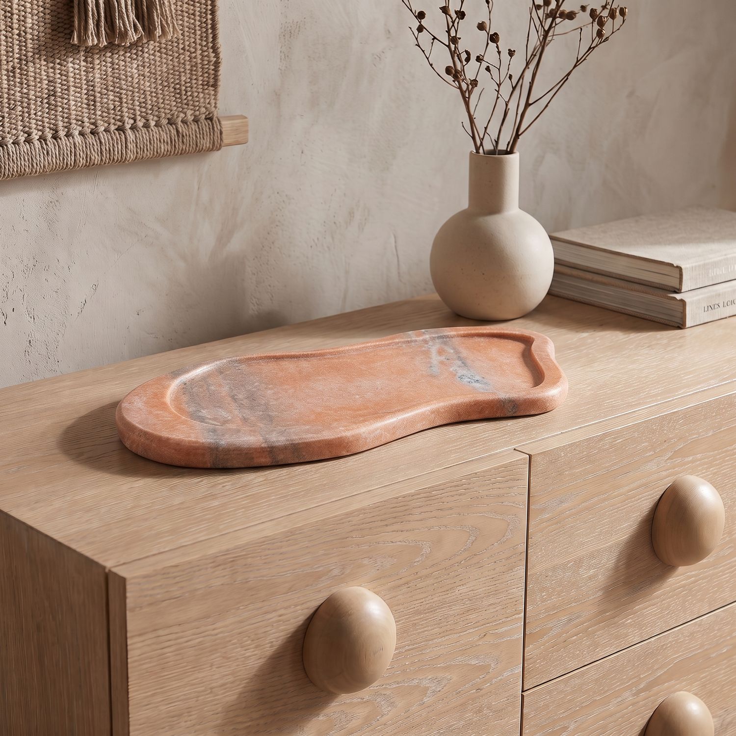 Arezzo Genuine Marble Tray — Pink