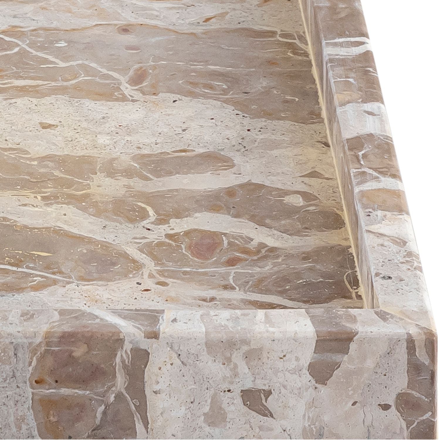 Barletta Square Genuine Marble Tray — Beige