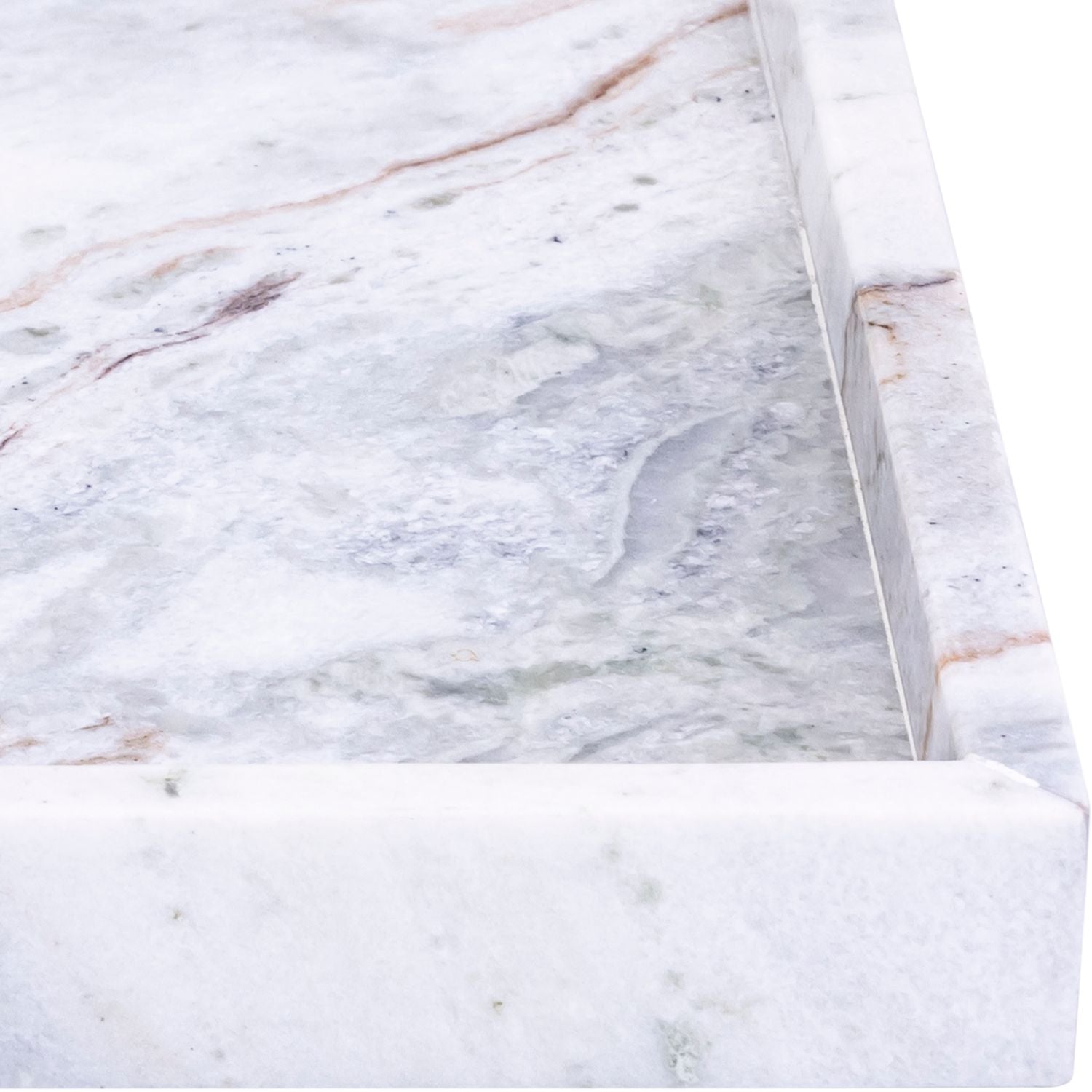 Barletta Square Genuine Marble Tray — Brown
