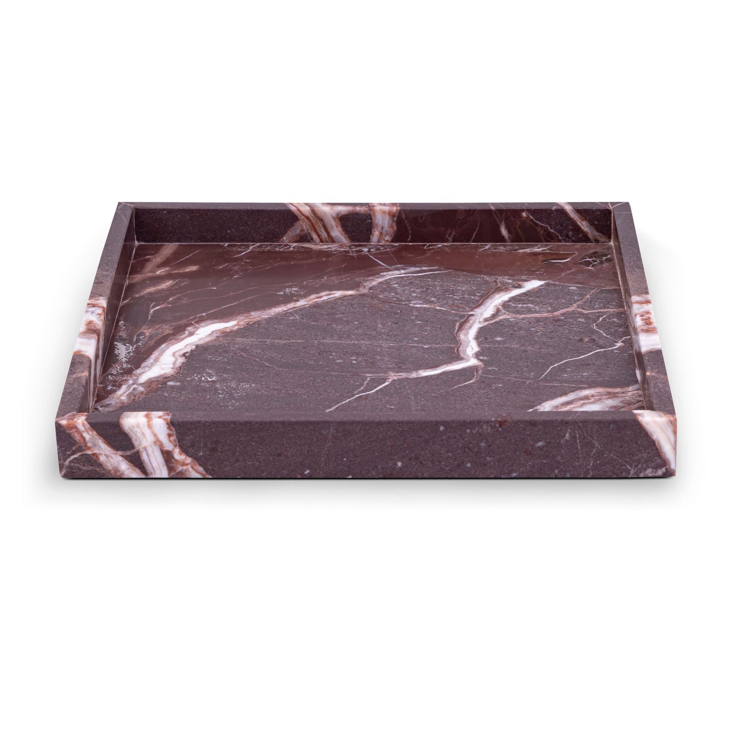 Barletta Square Genuine Marble Tray — Cherry