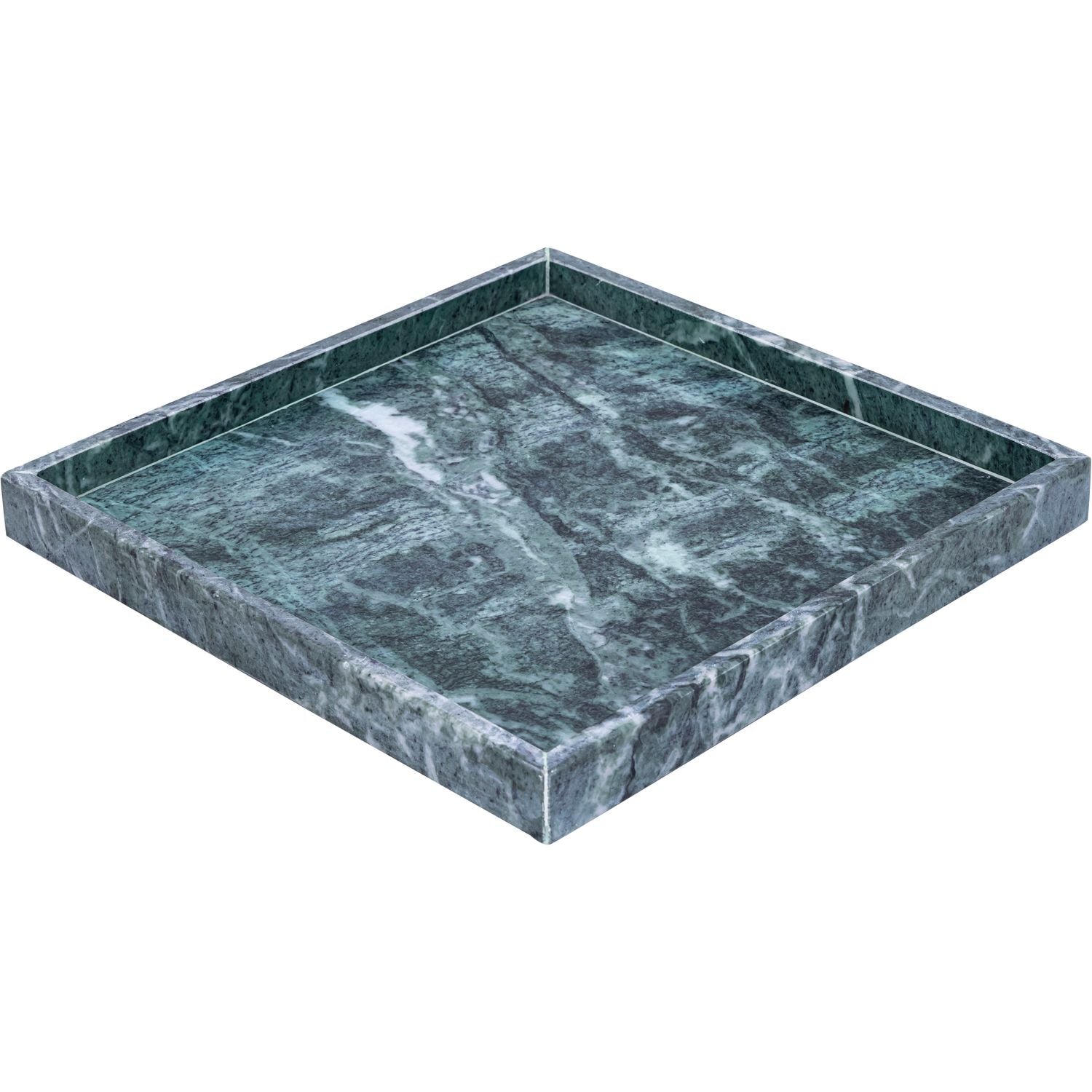 Barletta Square Genuine Marble Tray — Green