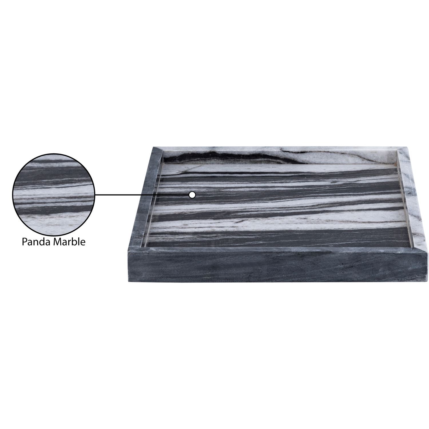 Barletta Square Genuine Marble Tray — Panda