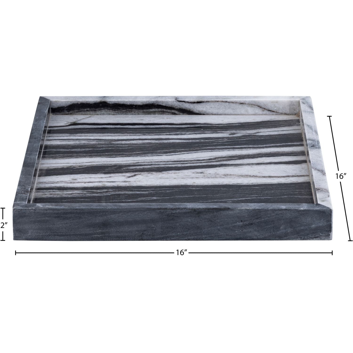 Barletta Square Genuine Marble Tray — Panda