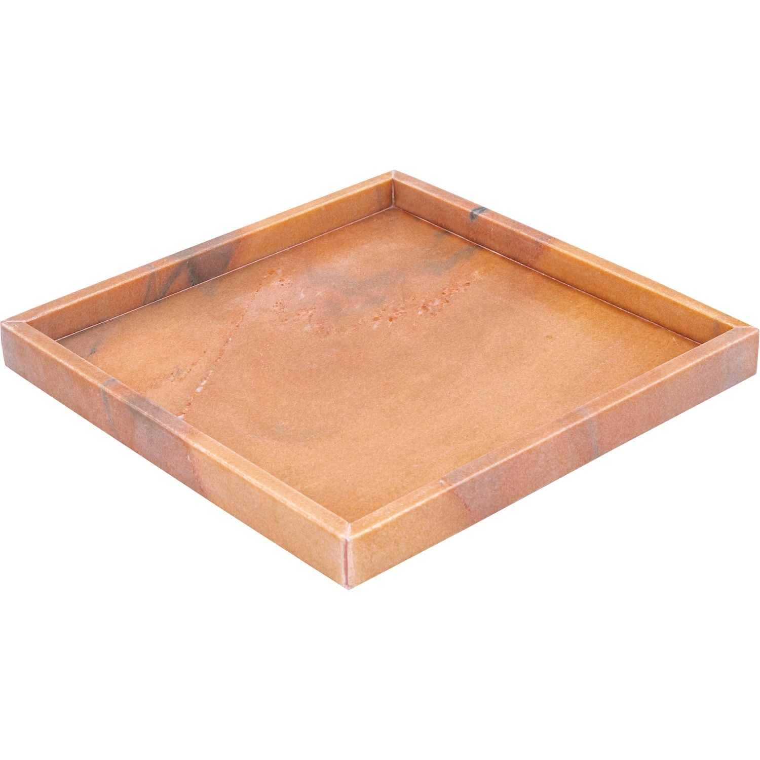 Barletta Square Genuine Marble Tray — Pink