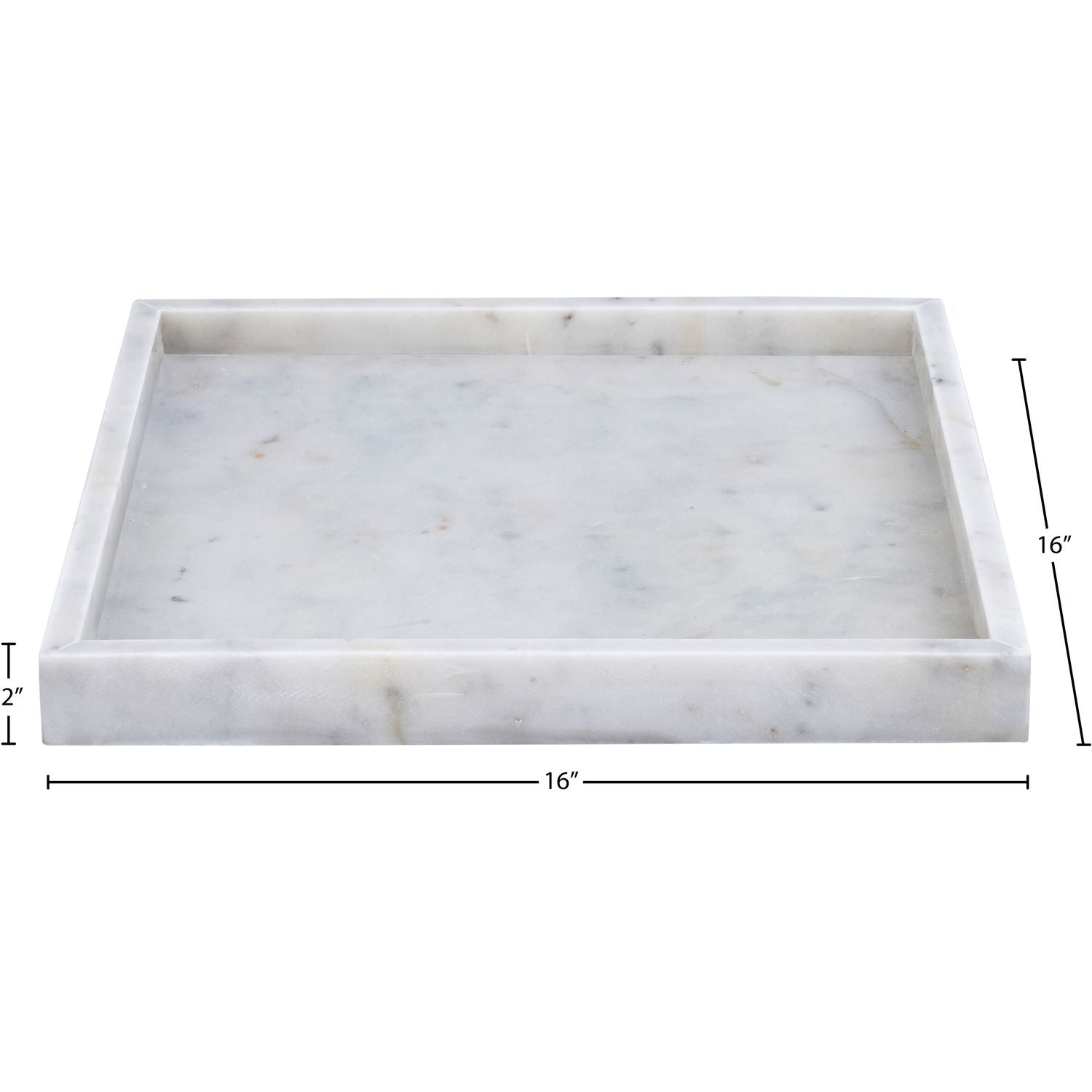 Barletta Square Genuine Marble Tray — White