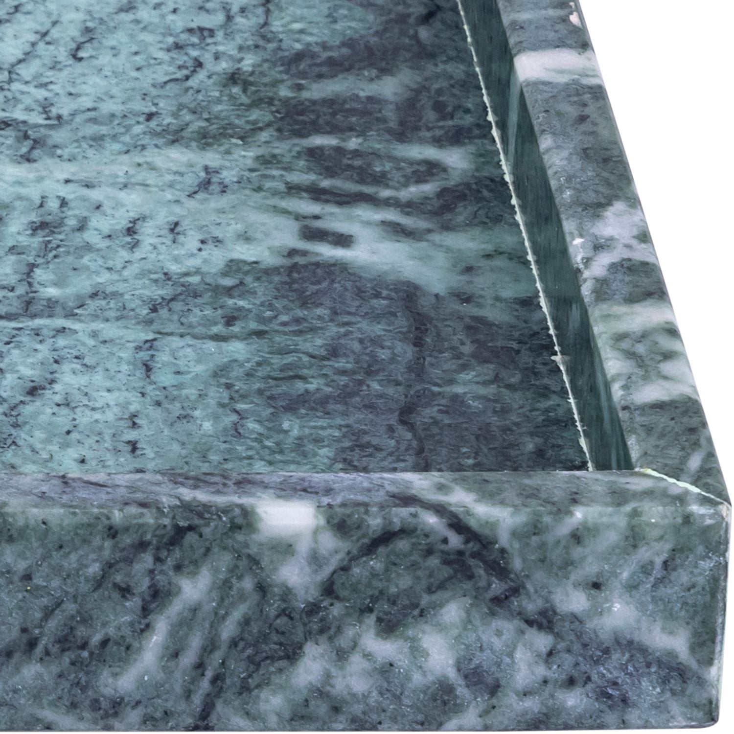 Barletta Rectangular Genuine Marble Tray — Green