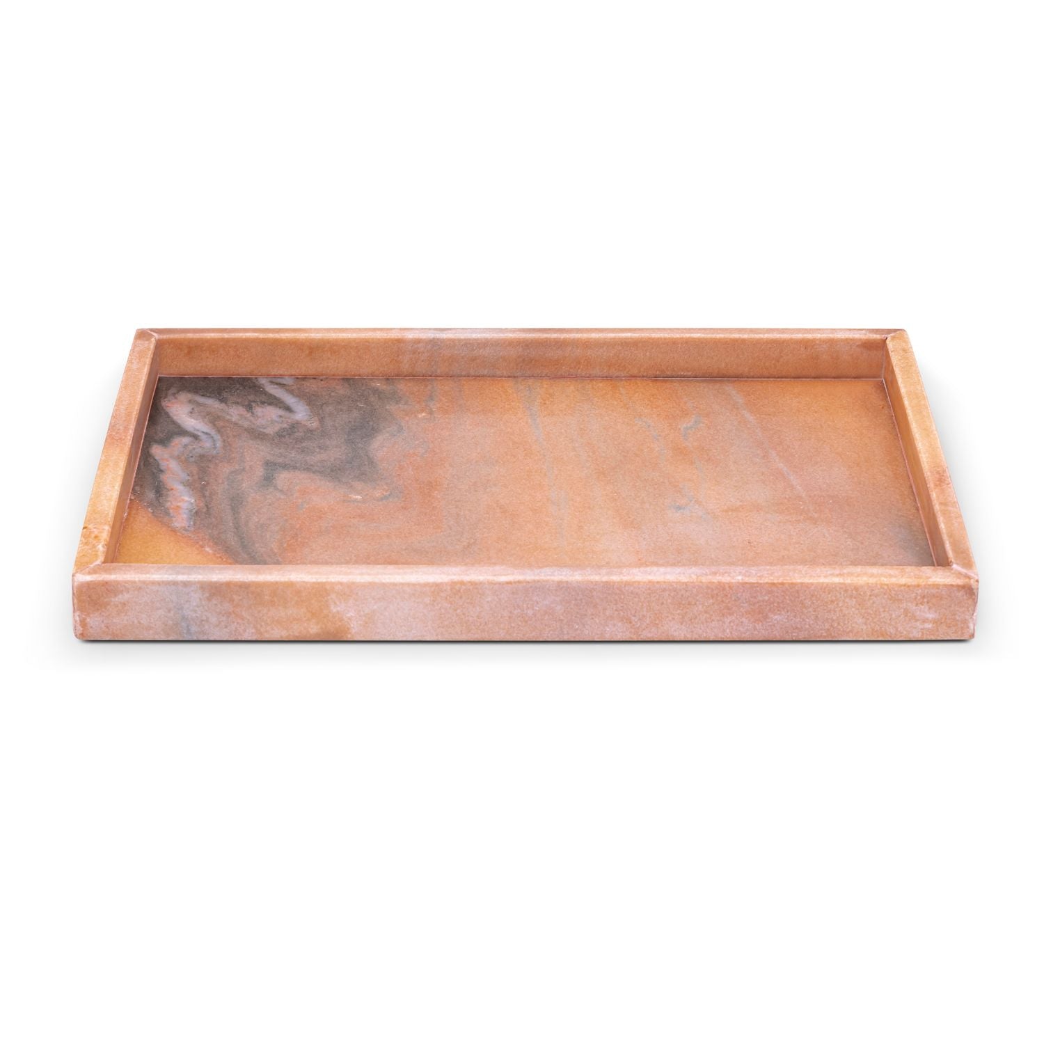 Barletta Rectangular Genuine Marble Tray — Pink