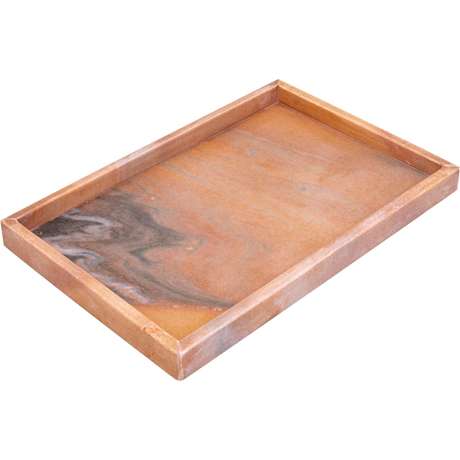 Barletta Rectangular Genuine Marble Tray — Pink