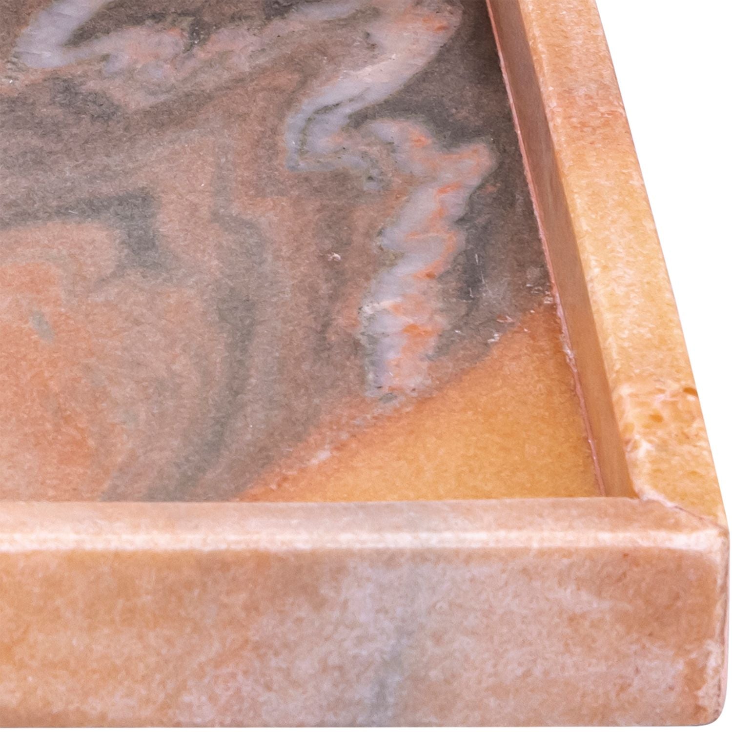 Barletta Rectangular Genuine Marble Tray — Pink