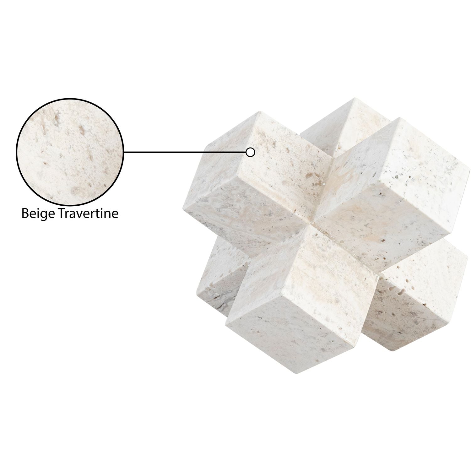 Jack Natural Travertine Decorative Jack Object