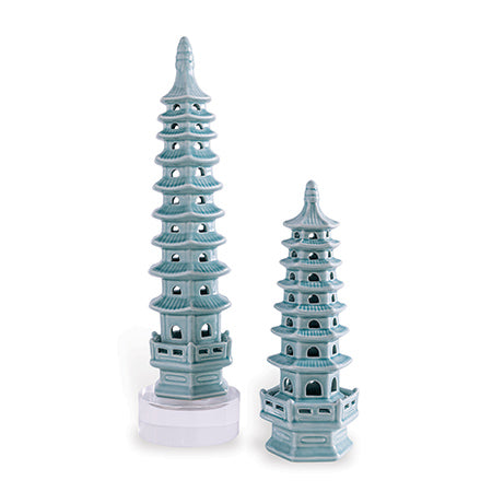 Pagoda Tall Objects - set of 2-Port 68-PORT-ACFM-345-06-Decorative ObjectsCeladon-5-France and Son