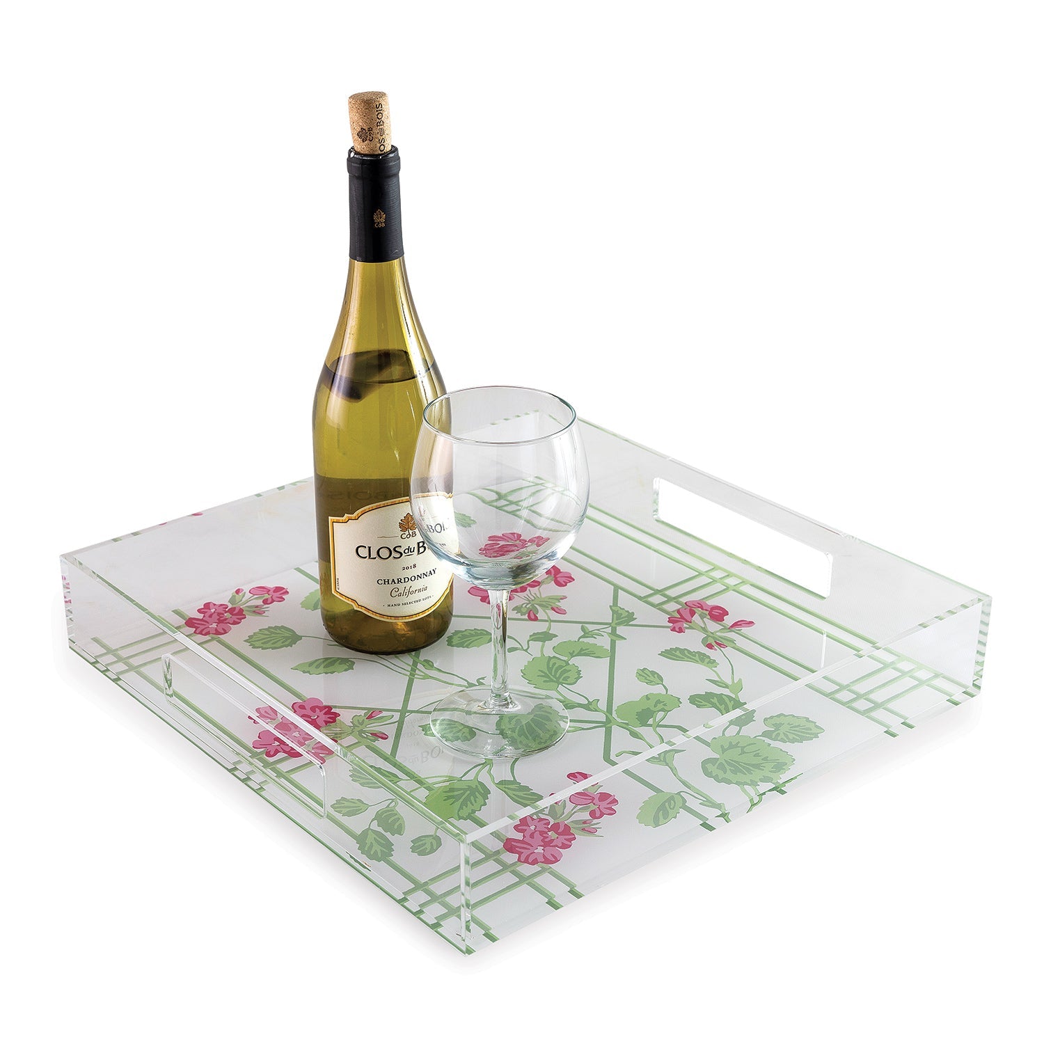 Geranium Trellis Lucite Tray-Port 68-PORT-ACGS-312-01-Trays-2-France and Son