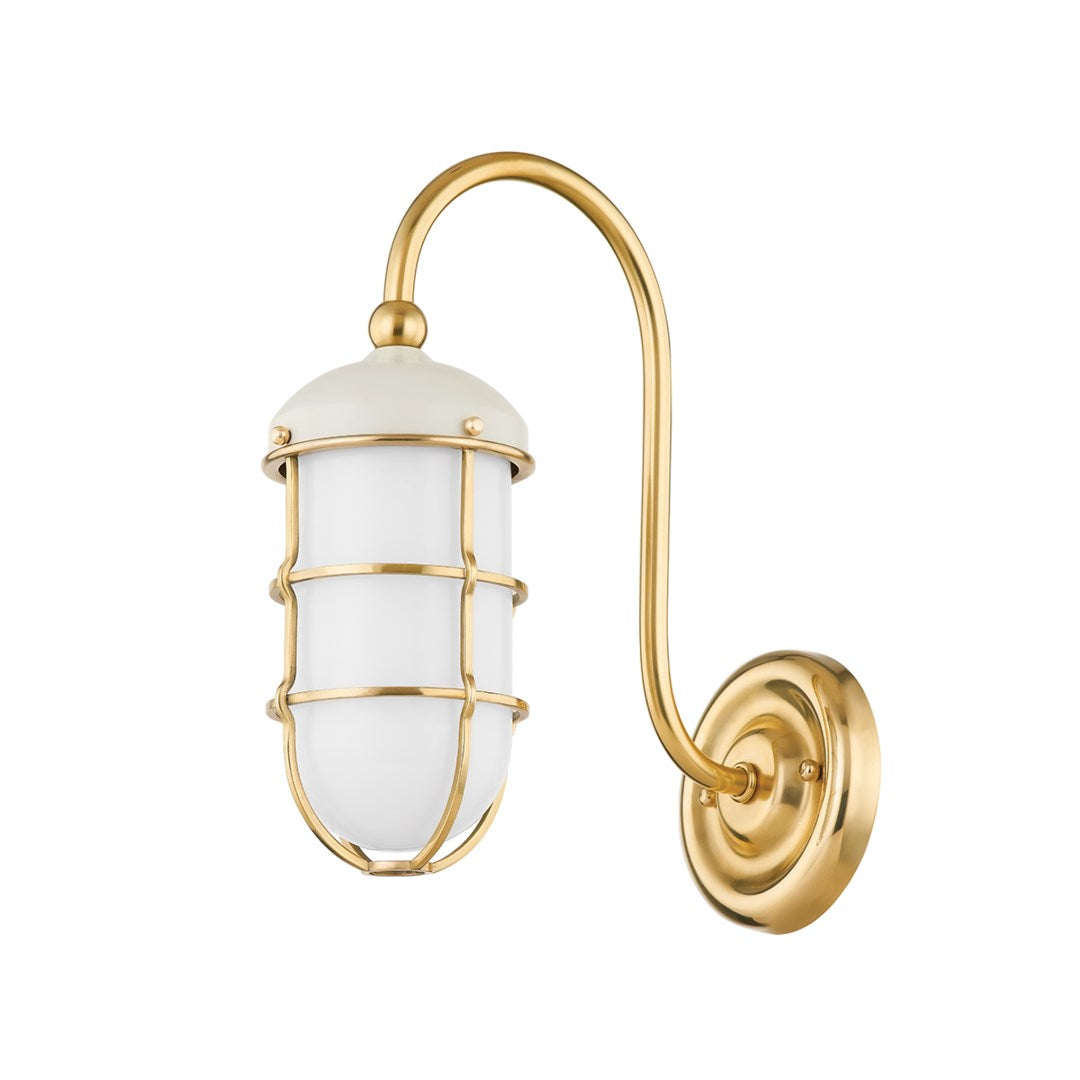 Holkham Sconce-Hudson Valley-HVL-MDS1500-AGB/OW-Wall LightingOff-White-2-France and Son