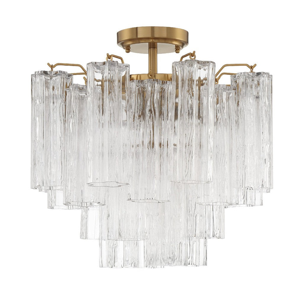 Addis 4 Light Ceiling Mount-Crystorama Lighting Company-CRYSTO-ADD-300-AG-CL_CEILING-Flush MountsAged Brass-Tronchi Glass Clear-3-France and Son
