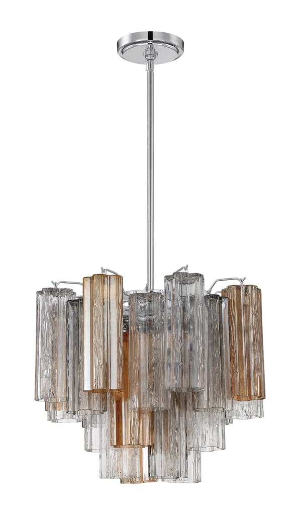 Addis 4 Light Chandelier-Crystorama Lighting Company-CRYSTO-ADD-300-CH-AU-ChandeliersPolished Chrome-Tronchi Glass Autumn-6-France and Son