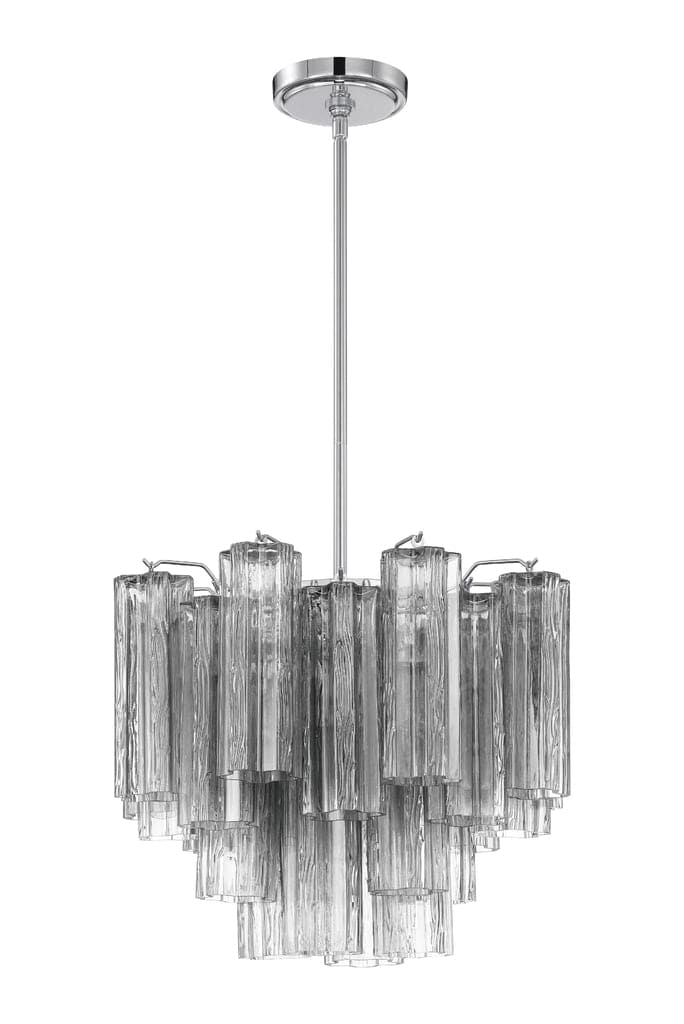 Addis 4 Light Chandelier-Crystorama Lighting Company-CRYSTO-ADD-300-CH-SM-ChandeliersPolished Chrome-Tronchi Glass Smoke-5-France and Son