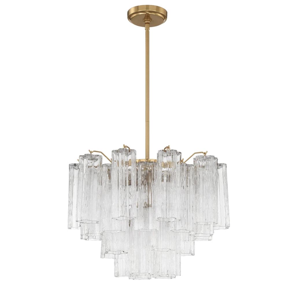 Addis 6 Light Chandelier-Crystorama Lighting Company-CRYSTO-ADD-306-AG-CL-ChandeliersAged Brass metal finish - Tronchi Glass Clear-1-France and Son