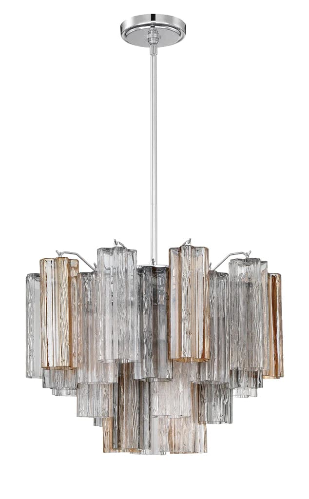 Addis 6 Light Chandelier-Crystorama Lighting Company-CRYSTO-ADD-306-CH-AU-ChandeliersPolished Chrome - Tronchi Glass Autumn-4-France and Son