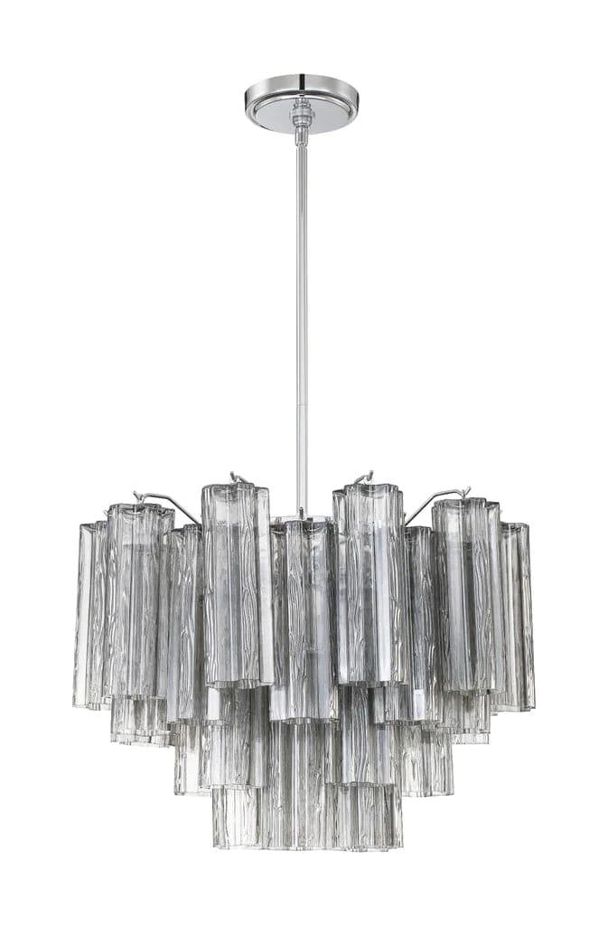 Addis 6 Light Chandelier-Crystorama Lighting Company-CRYSTO-ADD-306-CH-SM-ChandeliersPolished Chrome - Tronchi Glass Smoke-5-France and Son