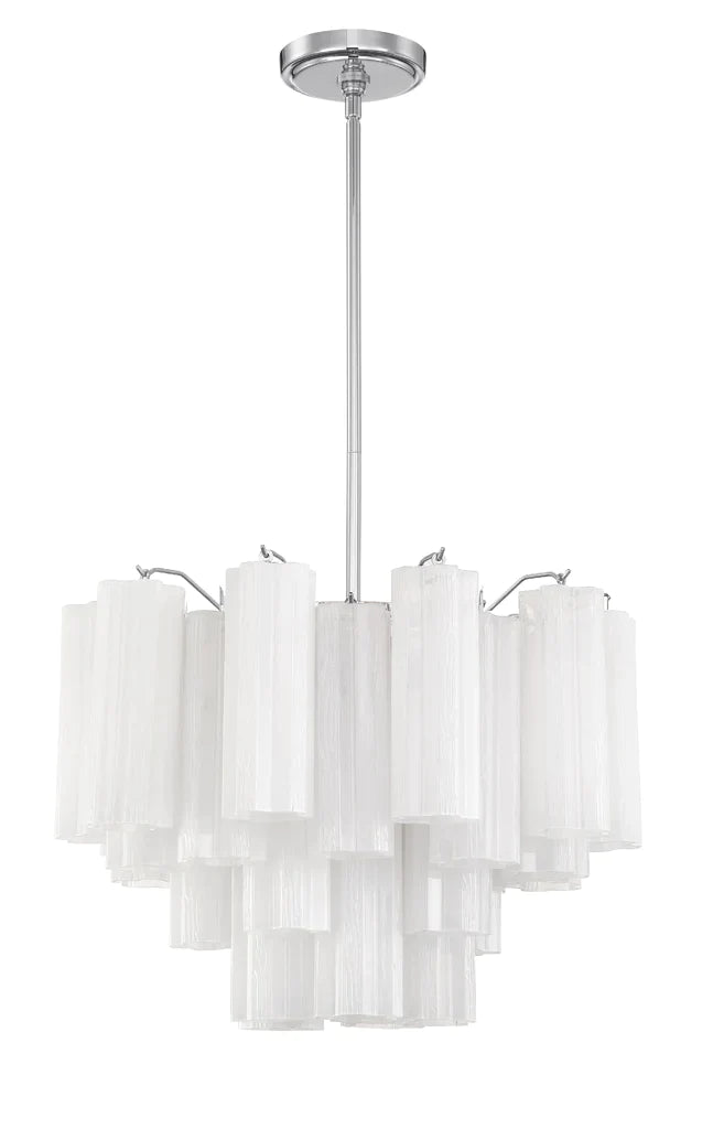 Addis 6 Light Chandelier-Crystorama Lighting Company-CRYSTO-ADD-306-CH-WH-ChandeliersPolished Chrome - Tronchi Glass White-6-France and Son