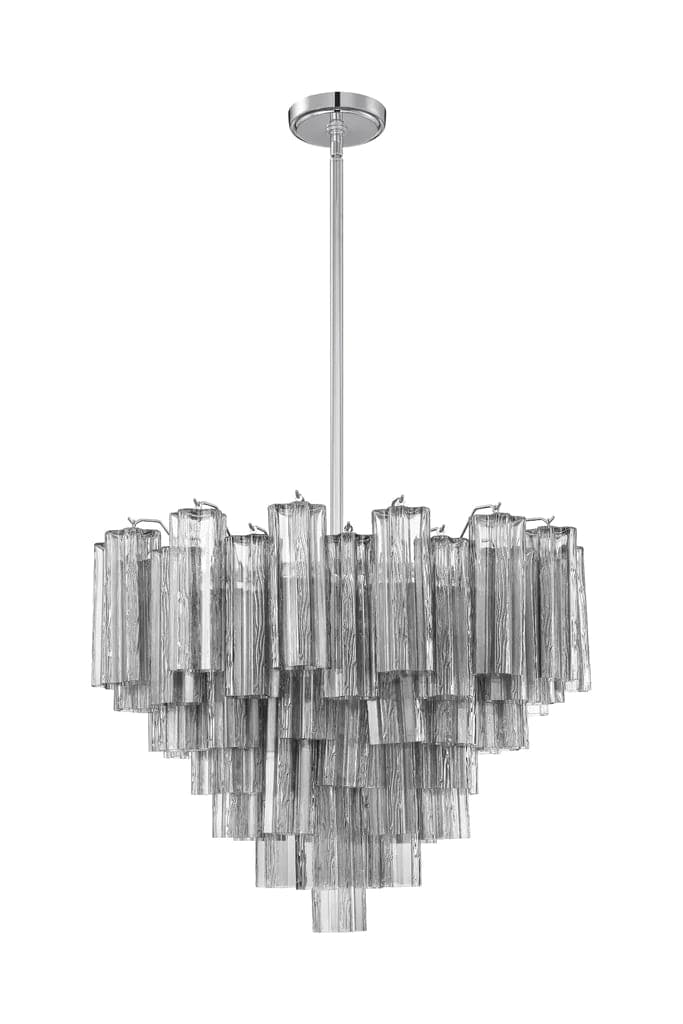 Addis 12 Light Chandelier-Crystorama Lighting Company-CRYSTO-ADD-312-CH-SM-ChandeliersPolished Chrome - Tronchi Glass Smoke-13-France and Son