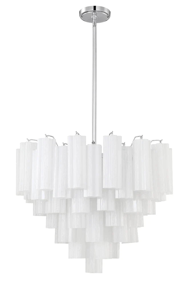 Addis 12 Light Chandelier-Crystorama Lighting Company-CRYSTO-ADD-312-CH-WH-ChandeliersPolished Chrome - Tronchi Glass White-15-France and Son