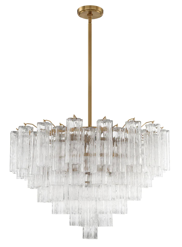Addis 16 Light Chandelier-Crystorama Lighting Company-CRYSTO-ADD-316-AG-CL-ChandeliersAged Brass - Tronchi Glass Clear-5-France and Son