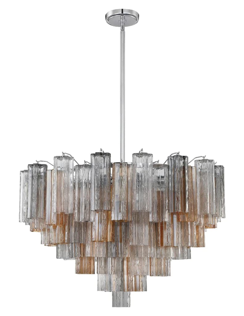 Addis 16 Light Chandelier-Crystorama Lighting Company-CRYSTO-ADD-316-CH-AU-ChandeliersPolished Chrome - Tronchi Glass Autumn-9-France and Son