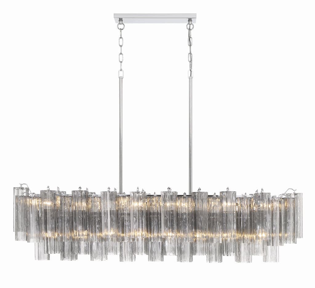 Addis 14 Light Chandelier-Crystorama Lighting Company-CRYSTO-ADD-317-CH-SM-ChandeliersTronchi Glass Smoke-Polished Chrome-24-France and Son