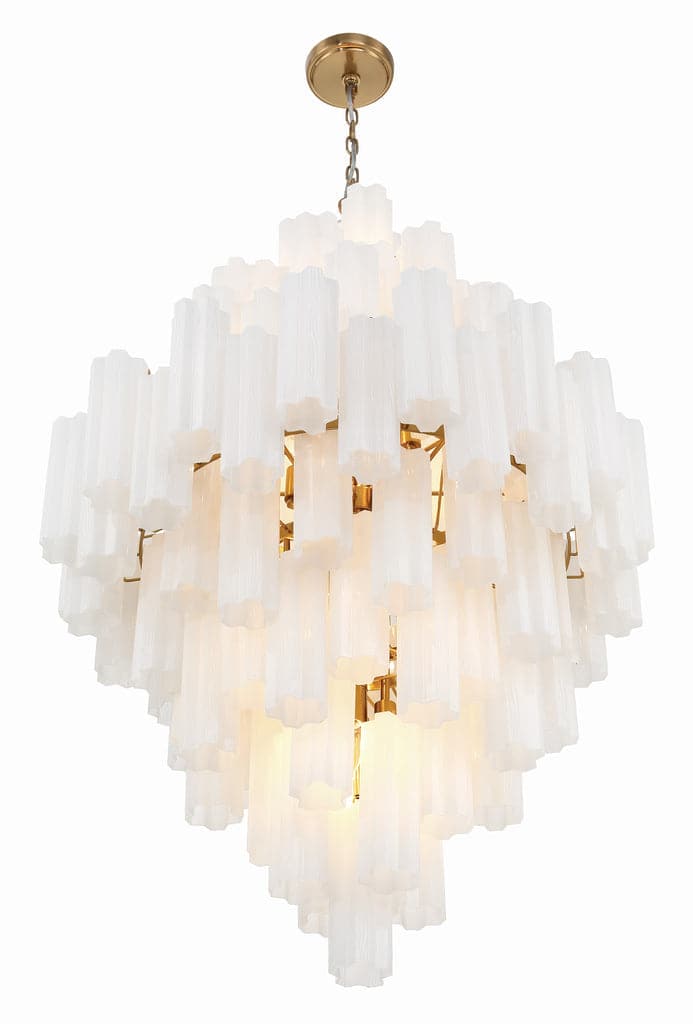 Addis 20 Light Chandelier-Crystorama Lighting Company-CRYSTO-ADD-319-AG-AM-ChandeliersTronchi Glass Amber-Aged Brass-14-France and Son