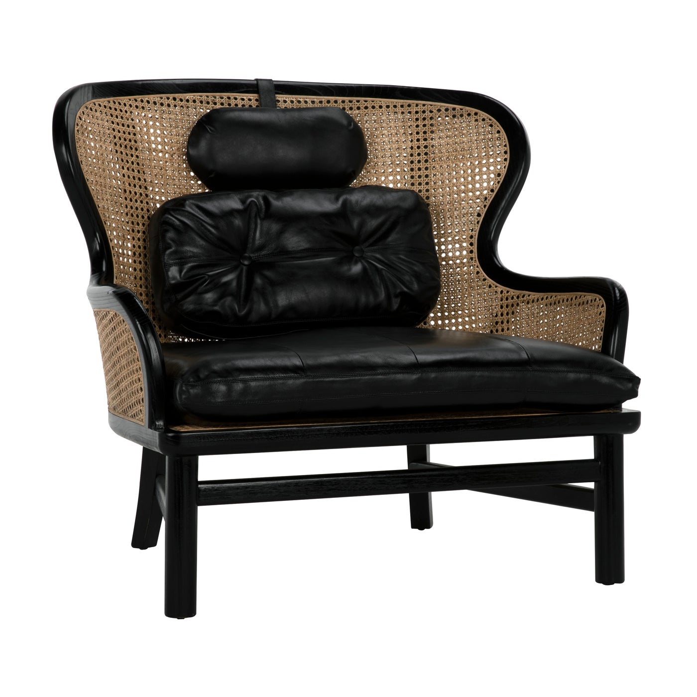 Marabu Chair - Charcoal Black with Leather-Noir-NOIR-AE-203CHB-Lounge Chairs-1-France and Son