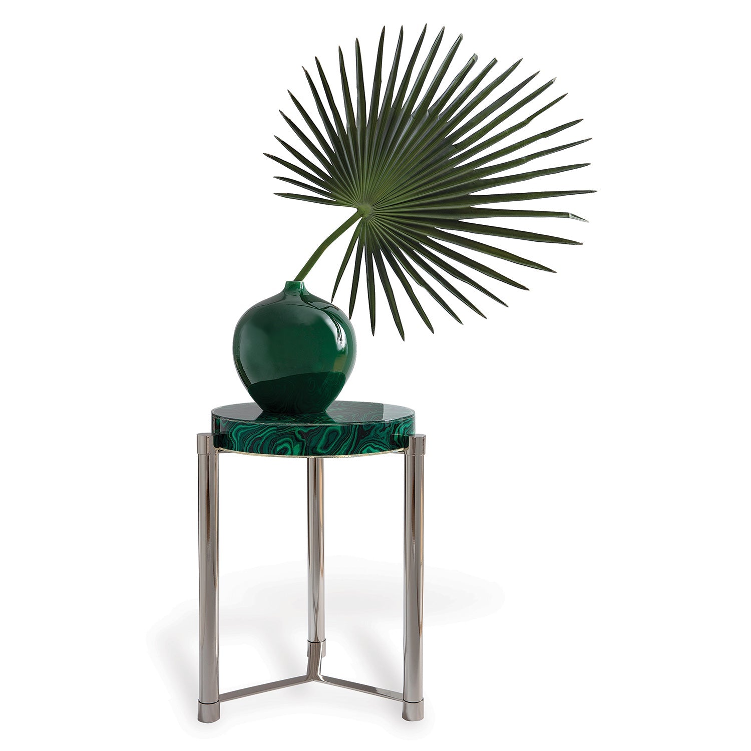 Malachite Accent Table-Port 68-PORT-AFDS-398-03-Side TablesBrass-7-France and Son