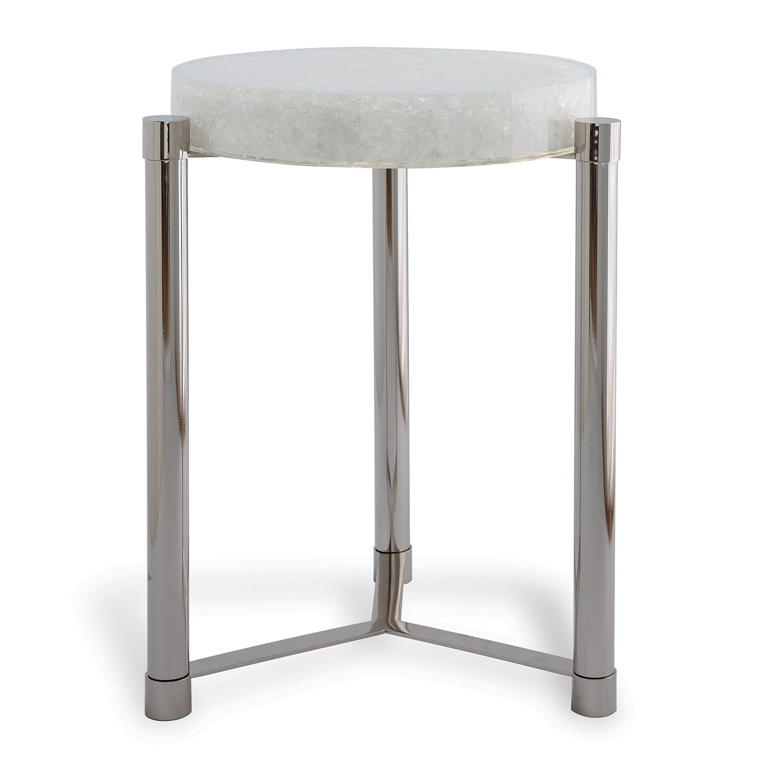 Stoneridge Accent Table-Port 68-PORT-AFDS-399-04-Side TablesWhite-Nickel Accent Table-7-France and Son