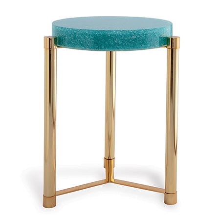 Stoneridge Accent Table-Port 68-PORT-AFDS-399-08-Side TablesTurqoise-Gold Accent Table-4-France and Son