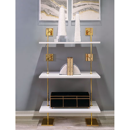 Marais 3-Tier shelf 36"-Port 68-PORT-AFGS-313-05-Bookcases & CabinetsBlack/Brass-4-France and Son