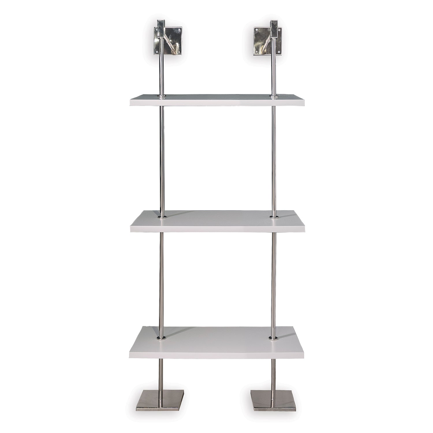 Marais 3-tier Shelf-Port 68-PORT-AFGS-313-09-Bookcases & CabinetsPolished Nickel / White-1-France and Son