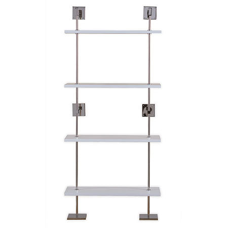 Marais 3-Tier shelf 36"-Port 68-PORT-AFGS-313-10-Bookcases & CabinetsWhite/Nickel-5-France and Son