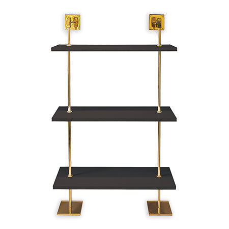 Marais 3-Tier shelf 36"-Port 68-PORT-AFGS-313-17-Bookcases & CabinetsBlack/Gold-8-France and Son