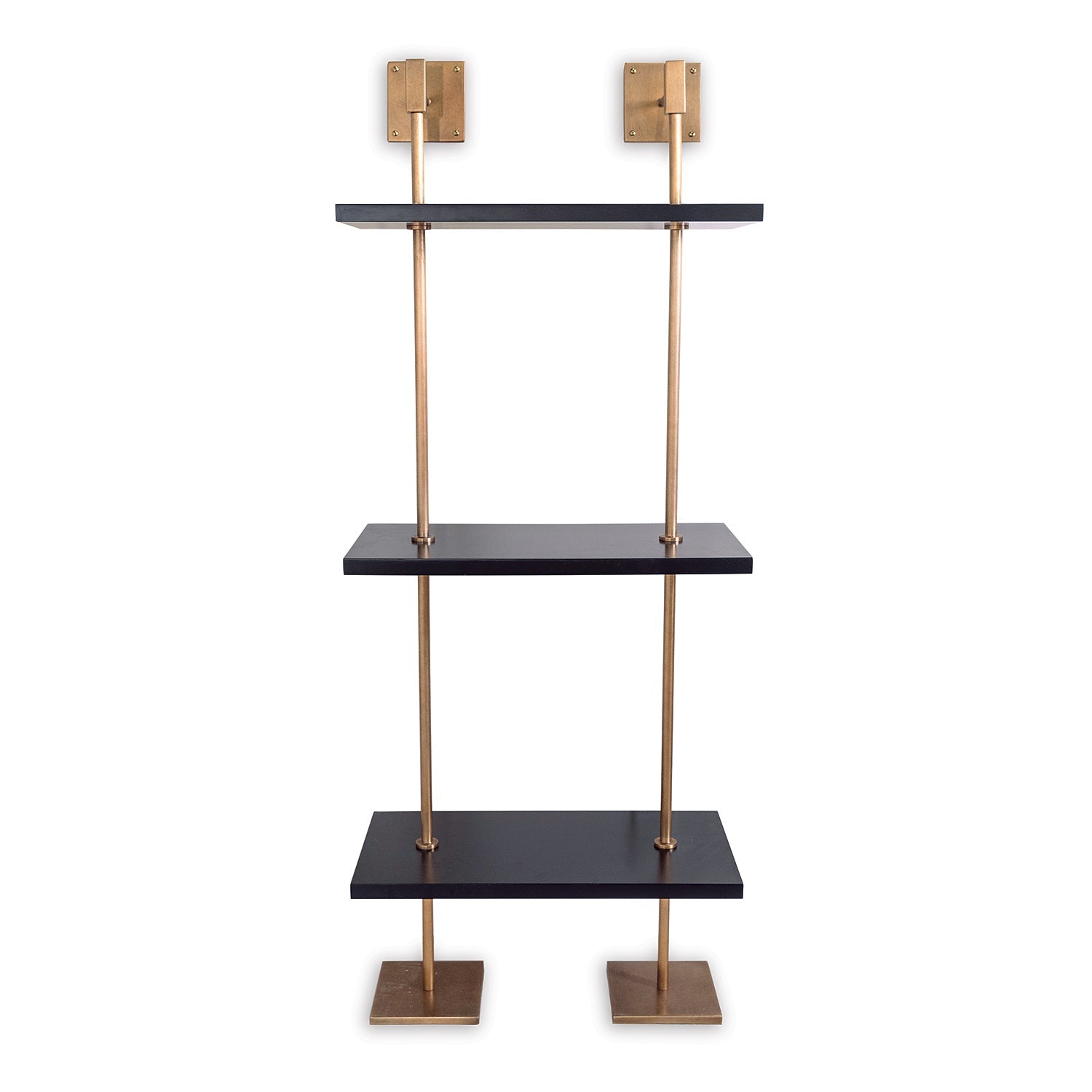 Marais 3-tier Shelf-Port 68-PORT-AFGS-313-23-Bookcases & CabinetsAged Brass / Black-5-France and Son