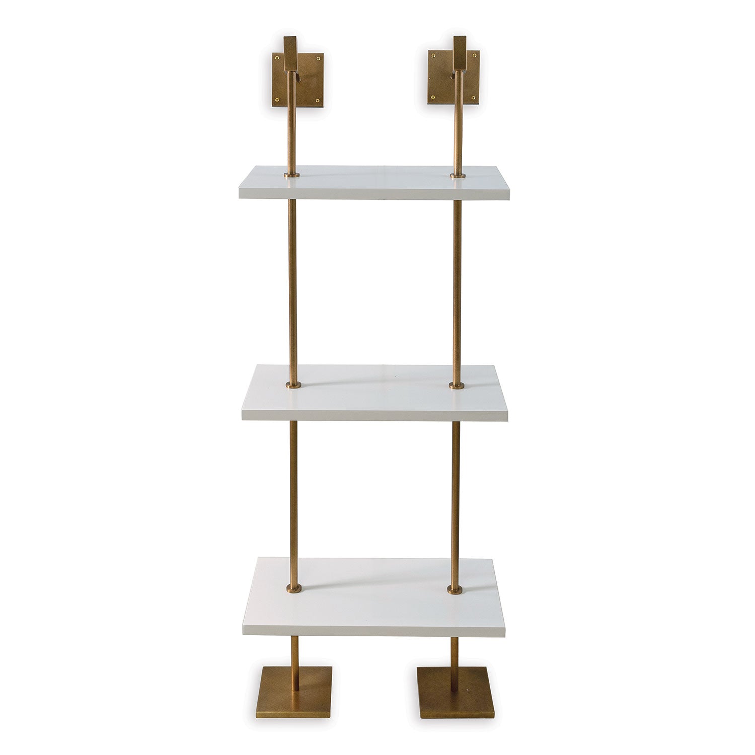 Marais 3-tier Shelf-Port 68-PORT-AFGS-313-35-Bookcases & CabinetsAged Brass / White-8-France and Son